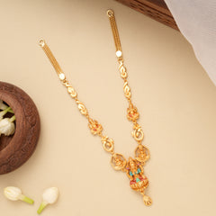 Elegant Golden Lakshmi with Vinayagar Necklace
