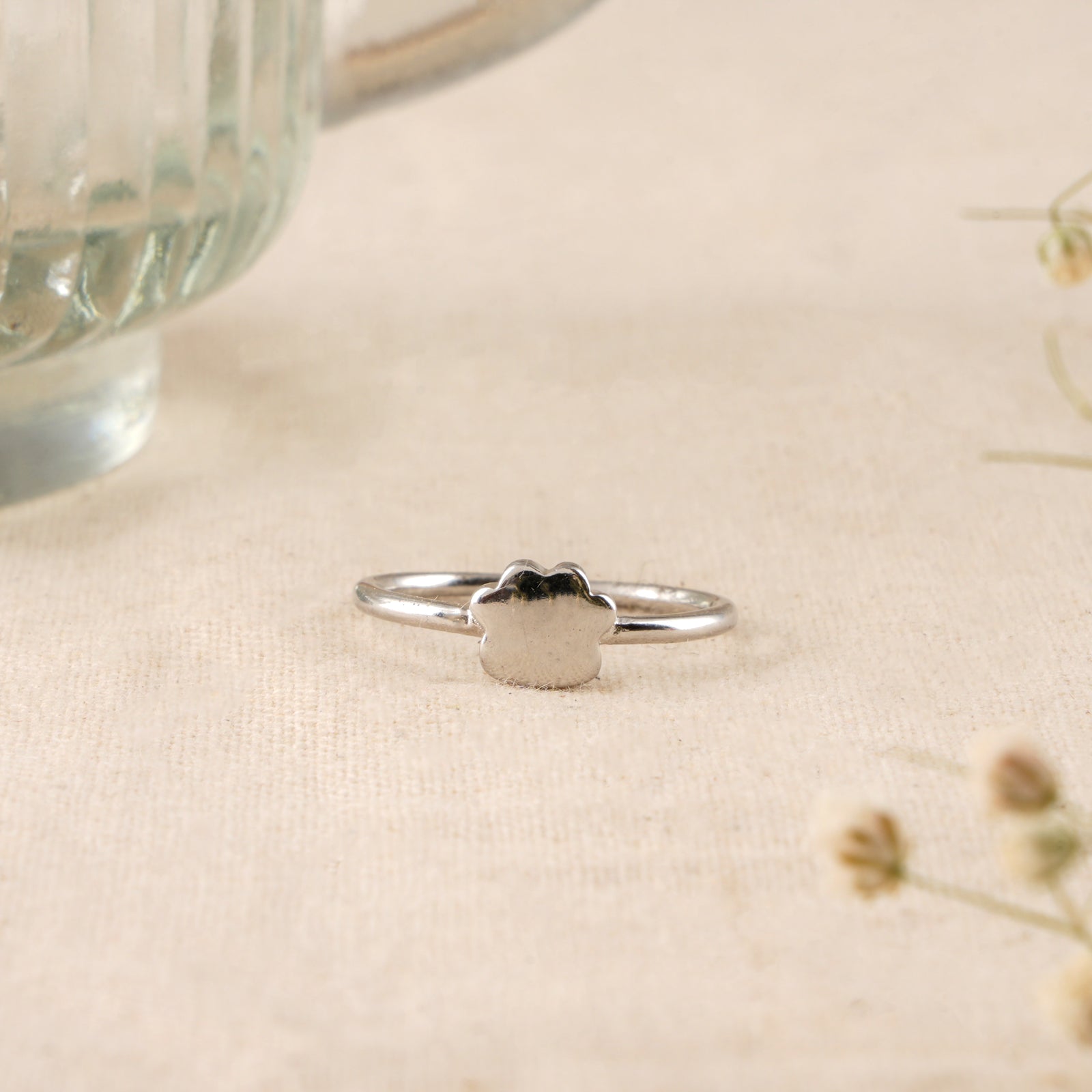 Minimalist Cloud Shape Silver Baby Ring