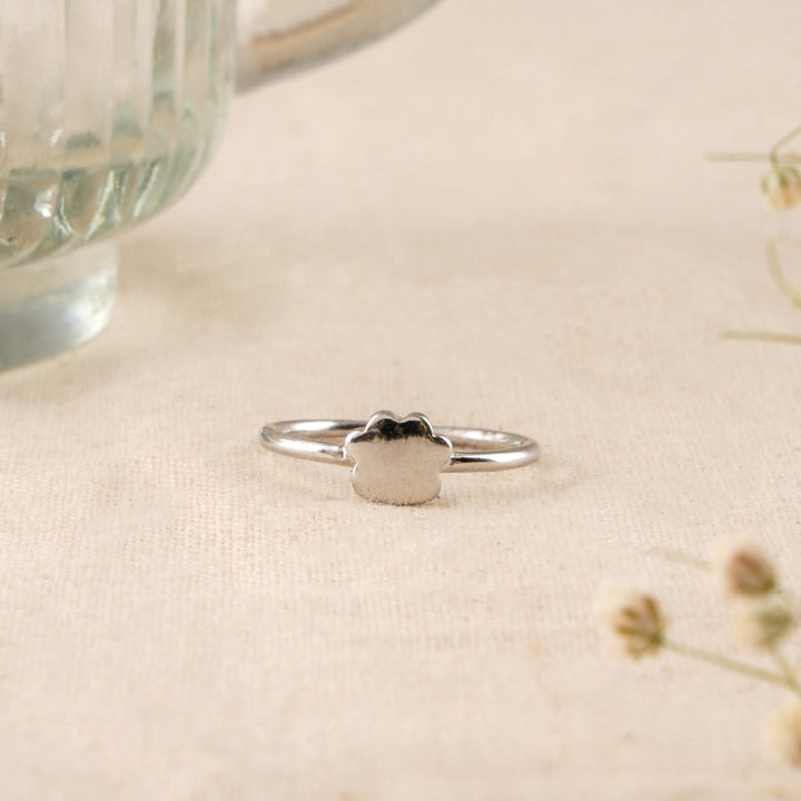 Minimalist Cloud Shape Silver Baby Ring