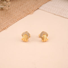 Sea Shell Design Casting Golden Earrings