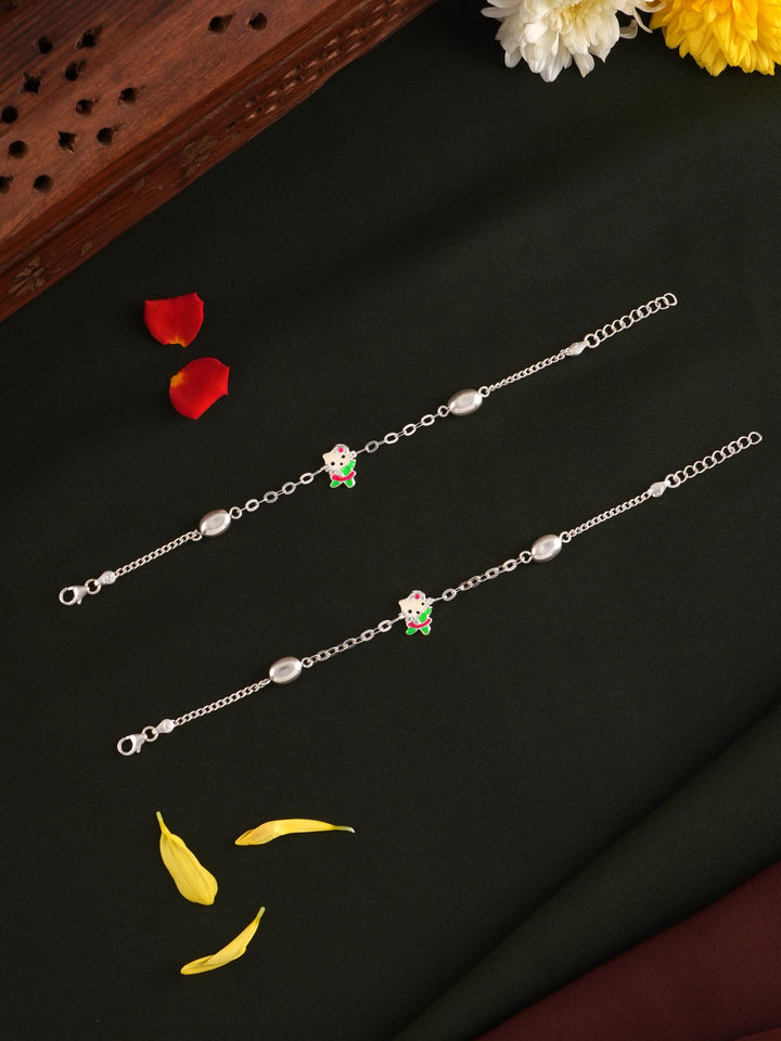 Hello Kitty Charm Silver Anklet for Baby