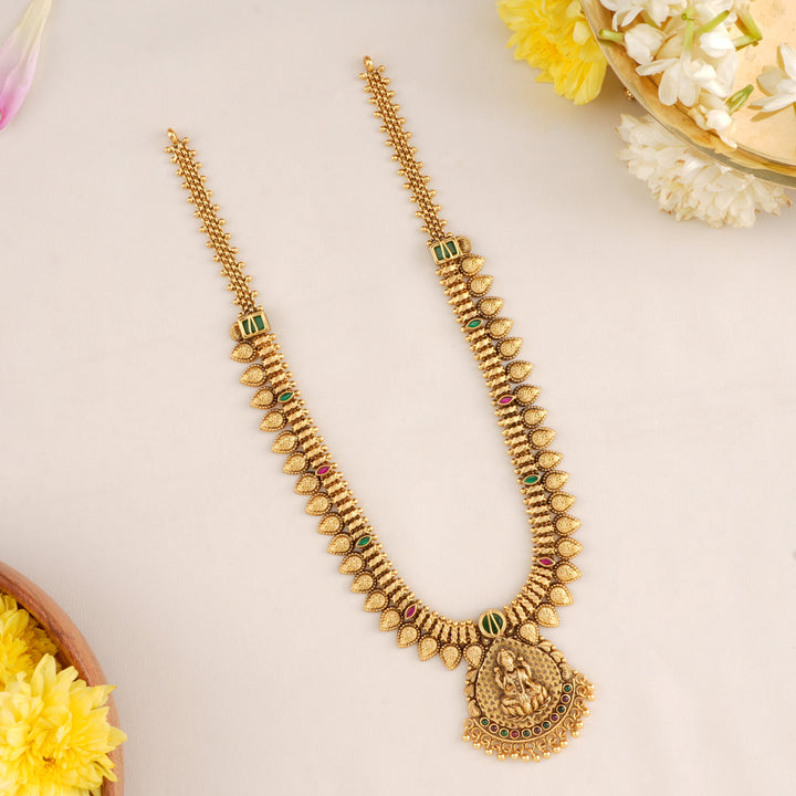 Antique Lakshmi Ruby and Emerald Haram