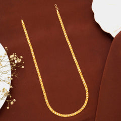 Tiny Leaf Gold Braided Wheat Link Chain
