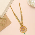 Traditional Leaf Ruby Emerald Gold Haram