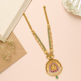 Traditional Leaf Ruby Emerald Gold Haram