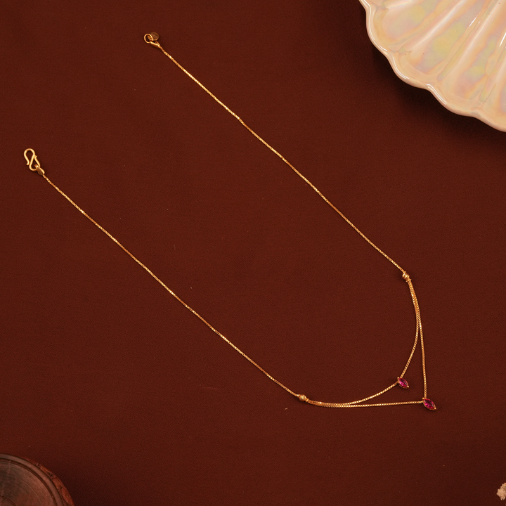Dual Layer Marquise Ruby Gold Chain