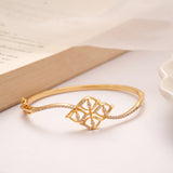 Glittering Leafy Design Golden Kada