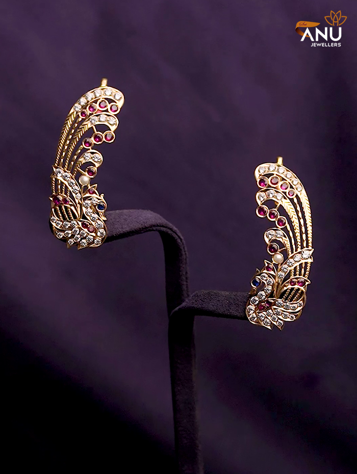 Peacock Feather Earcuff