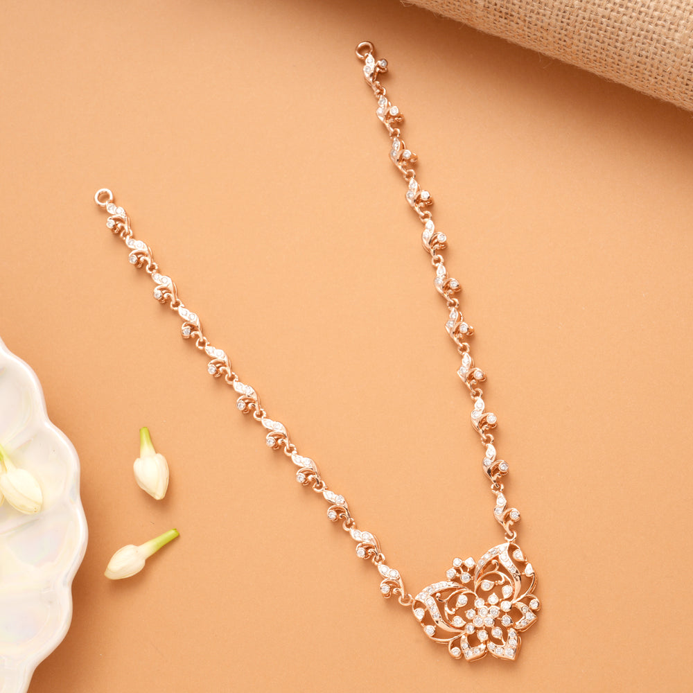 Beautiful Butterfly Pattern Floral Golden Necklace