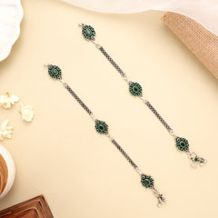 Floral Dew Drop Antique Silver Anklet
