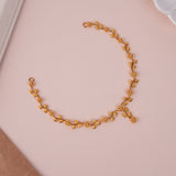 Minimal Floral Casting Leaves Gold Necklace