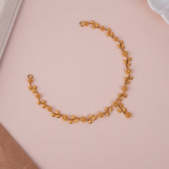 Minimal Floral Casting Leaves Gold Necklace