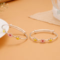 Colorful Crown Charms Silver Baby Bangle