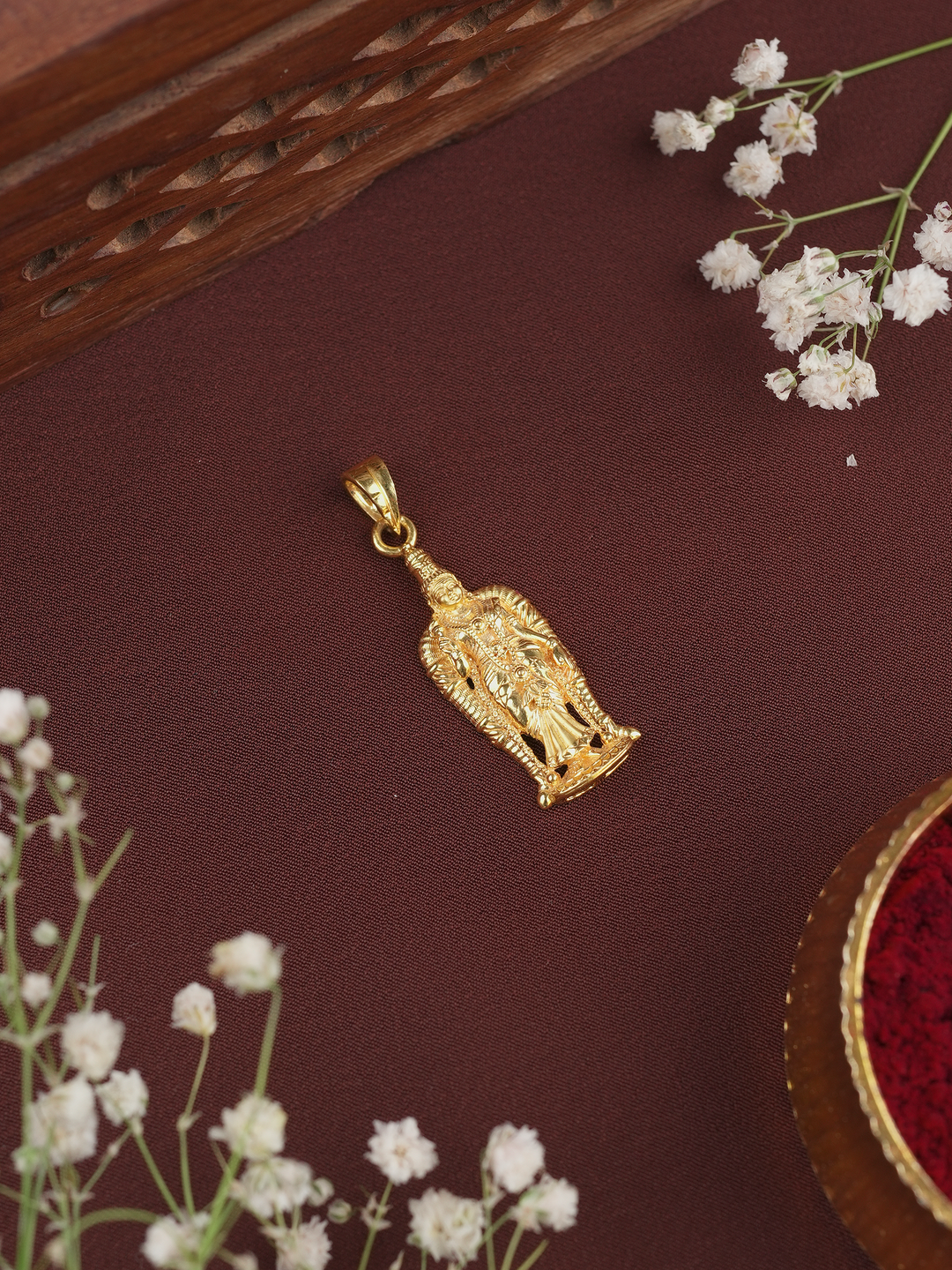 Divine Meenakshi Temple Gold Pendant