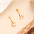 Golden Flower Drops White Stone Koppu