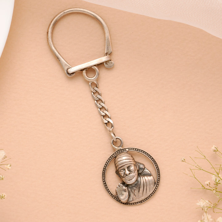 Shiradi Sai Baba Silver Keychain
