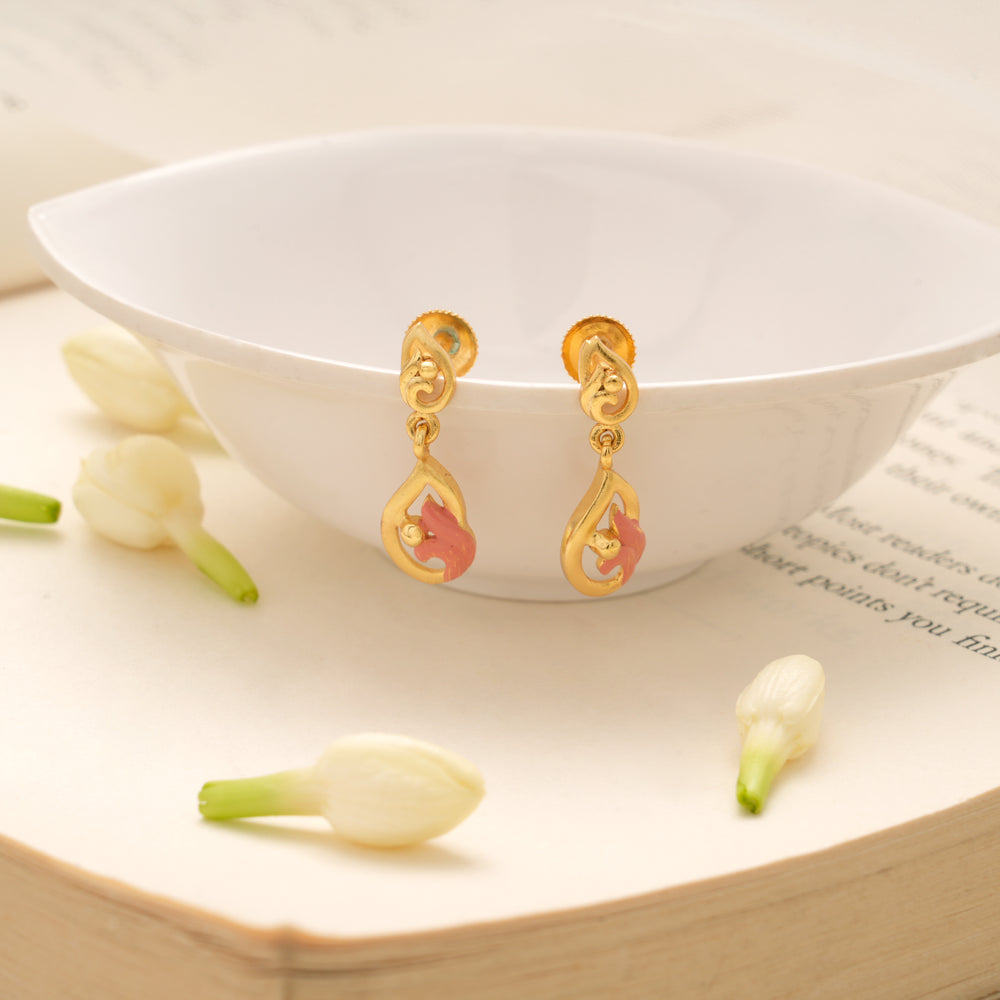 Unique Swirl Design Golden Earring
