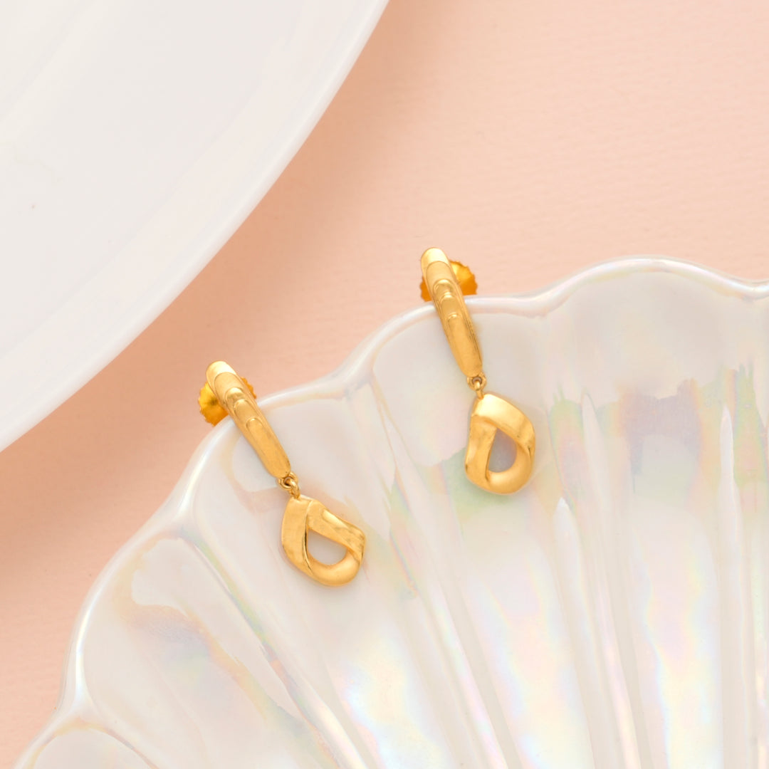 Classic Loop Gold Drop Earrings