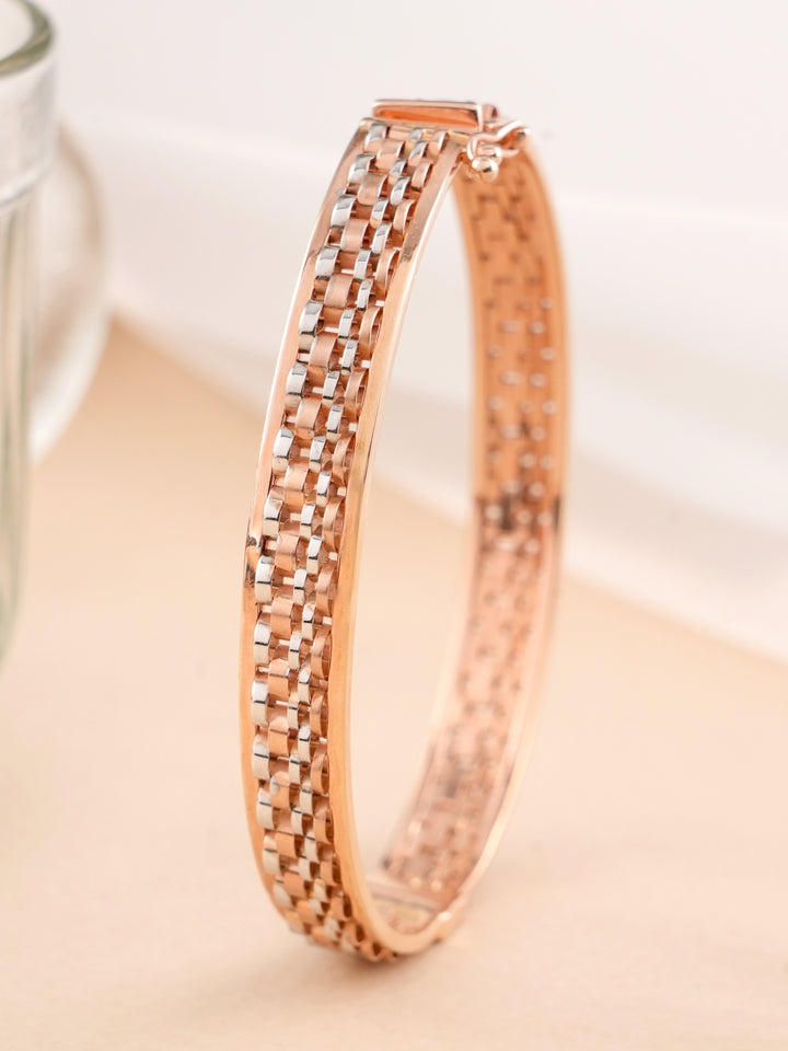 Rose Gold Grid Texture Kada