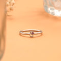 Simple S Pattern with Pink Stone Silver Ring