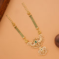 Traditional Emerald White Stone Peacock Long Haram