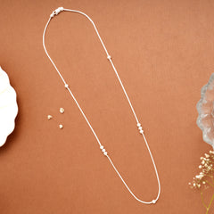 Elegant Double Beads Women’s Silver Chain