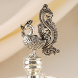 Antique Peacock Silver Vilakku