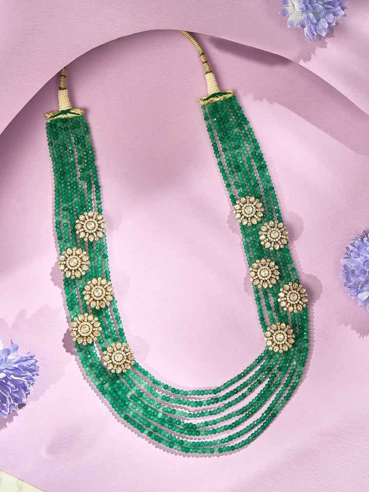 Emerald Beads Kundan Polki Haram