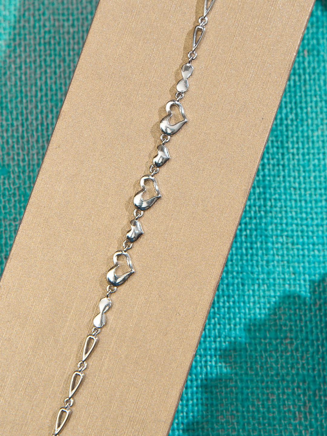 Heart Duo White Stone Bracelet