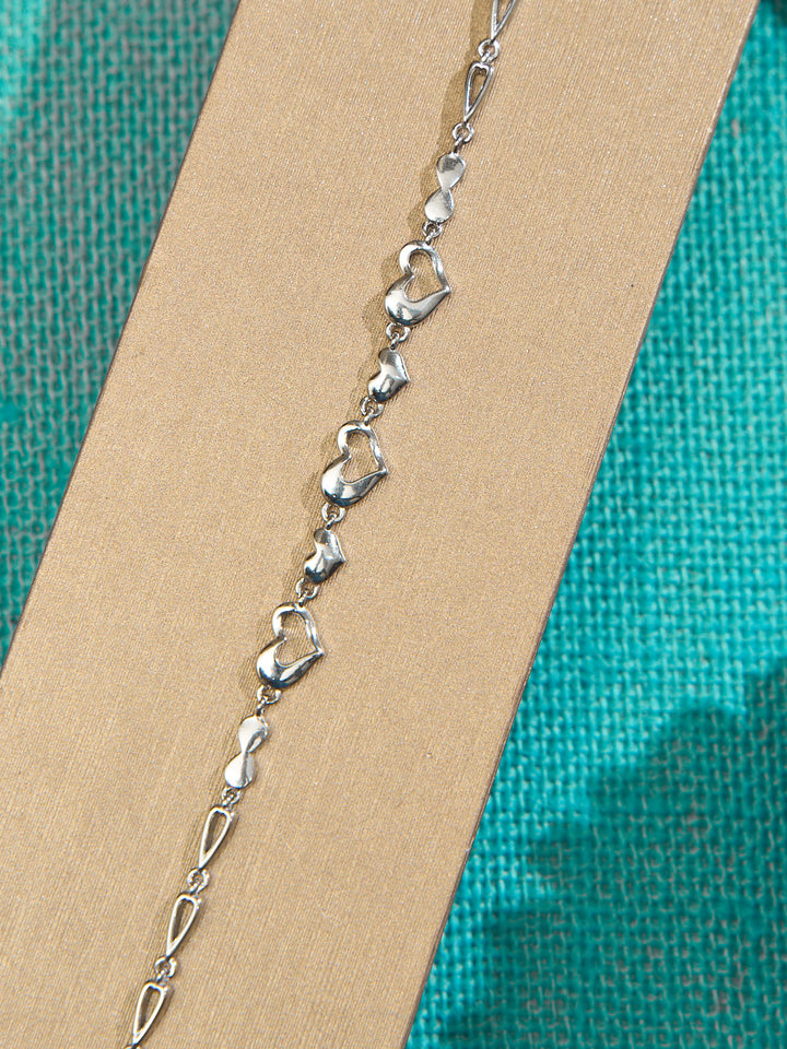 Heart Duo White Stone Bracelet