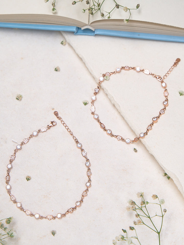 Whispering Rose Heart Anklet