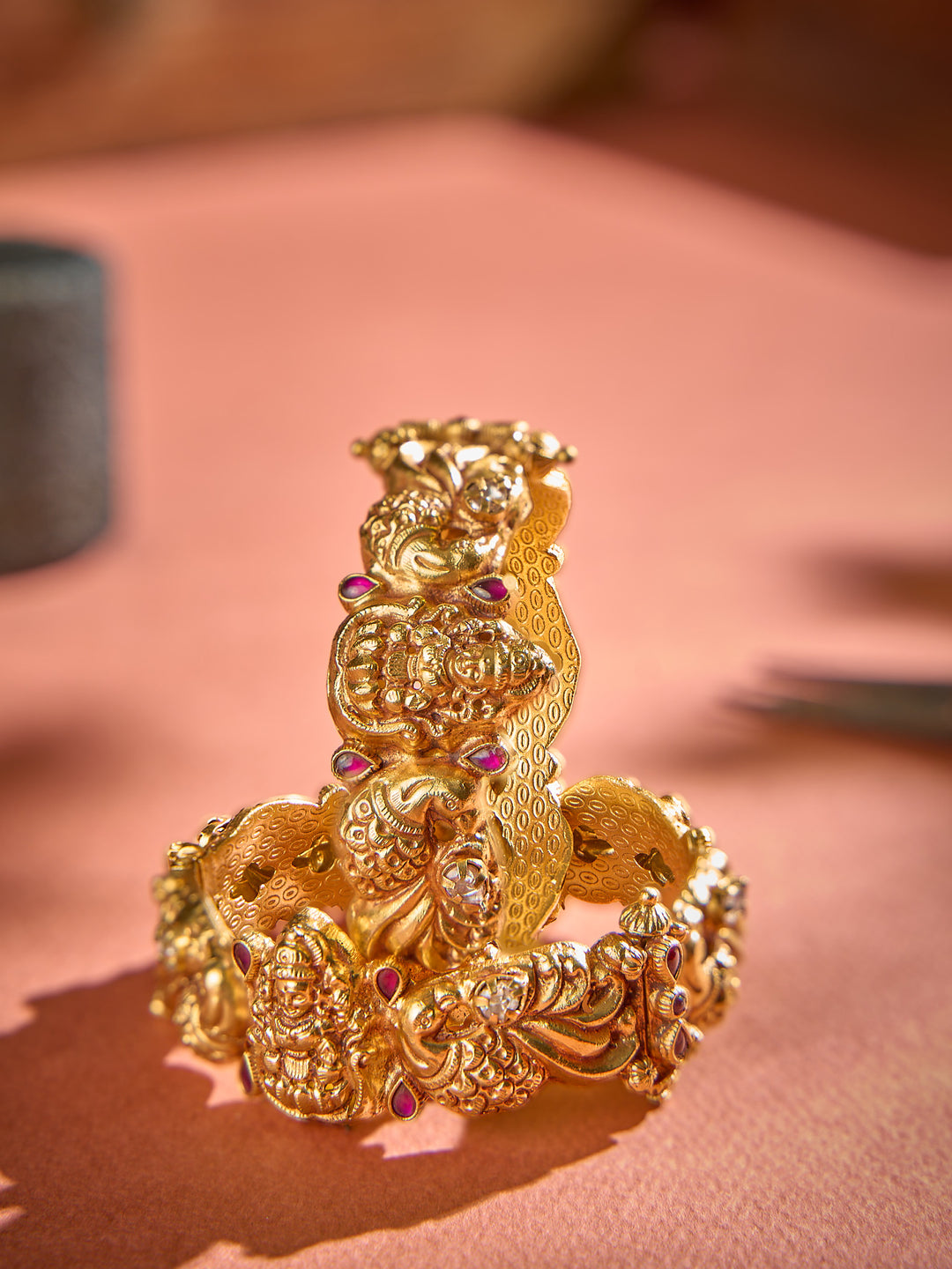 Lakshmi Peacock White Nagas Bangle