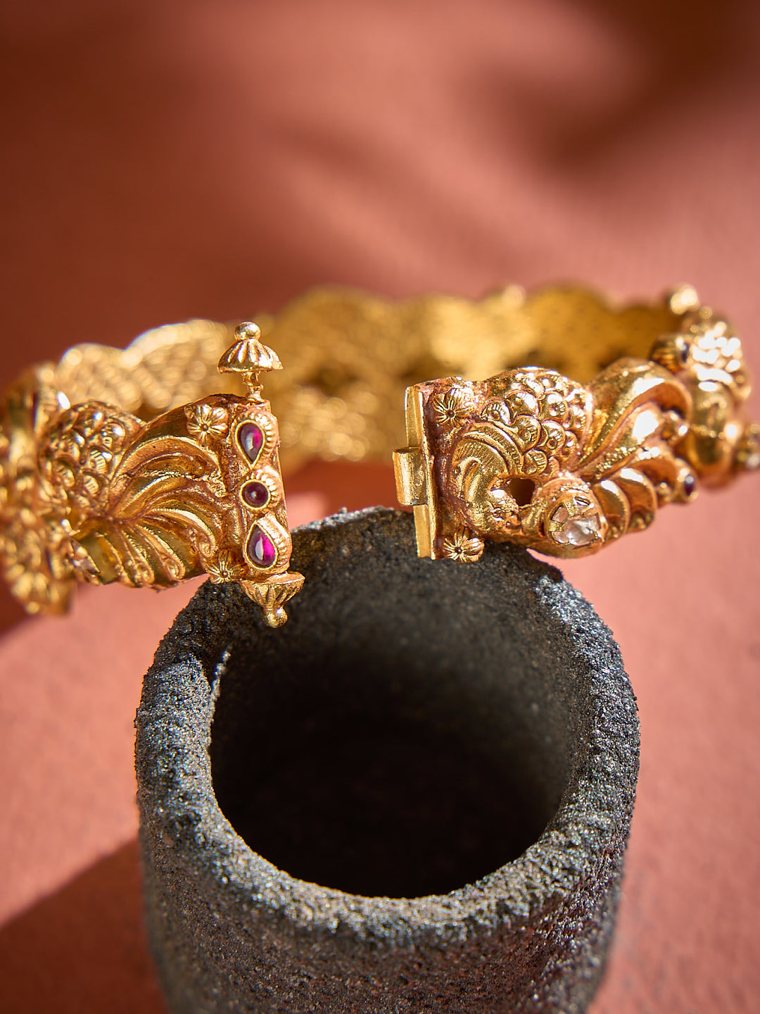 Lakshmi Peacock White Nagas Bangle