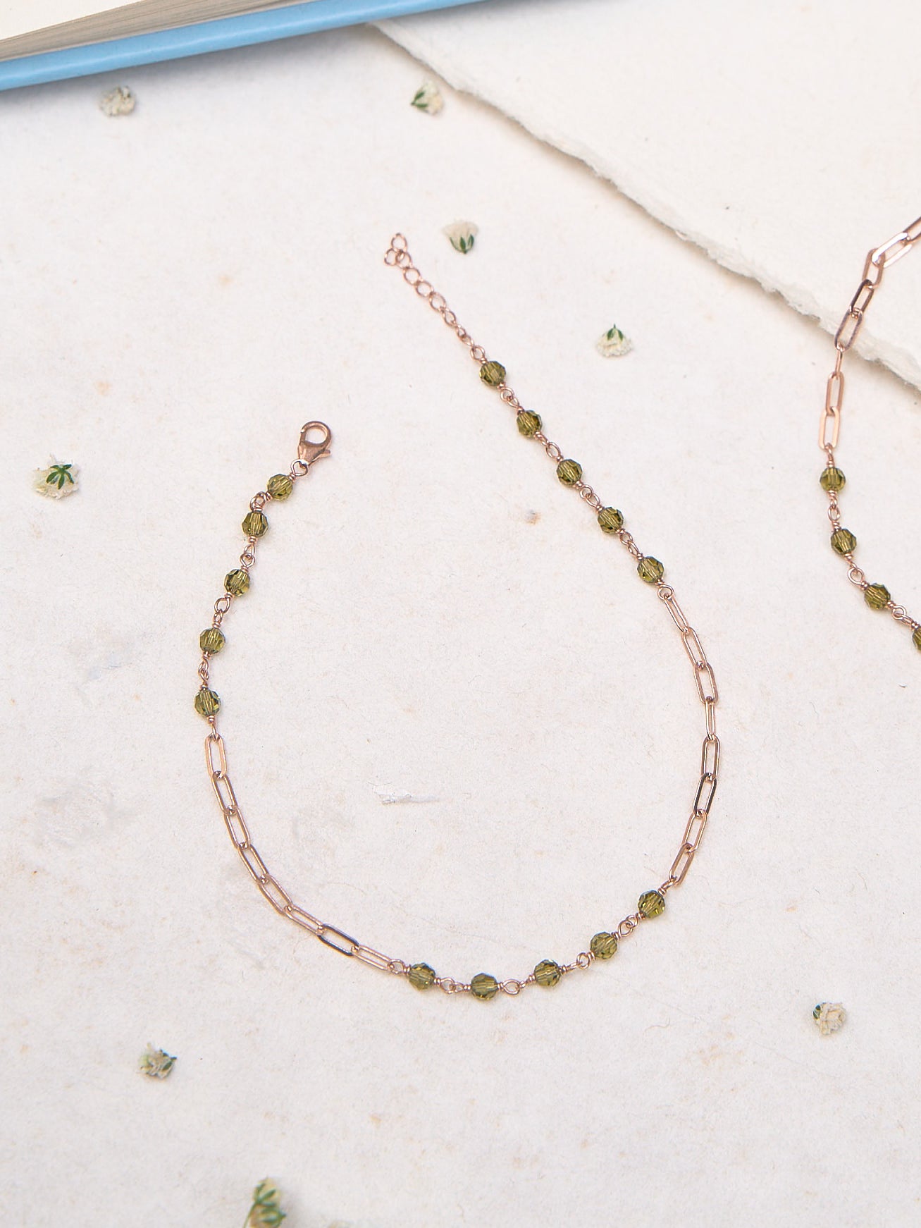 Rose Lace Petal Charm Anklet
