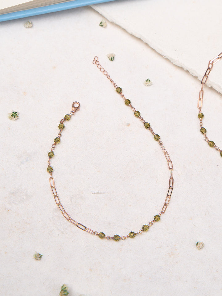 Rose Lace Petal Charm Anklet