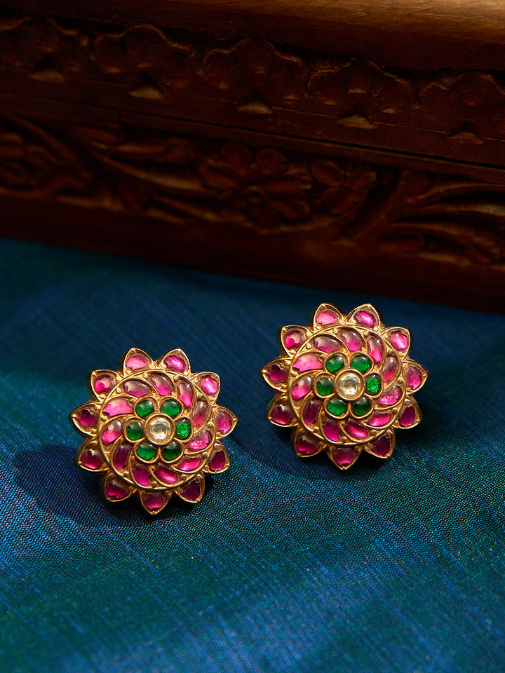 Floral Ruby Spark Studs