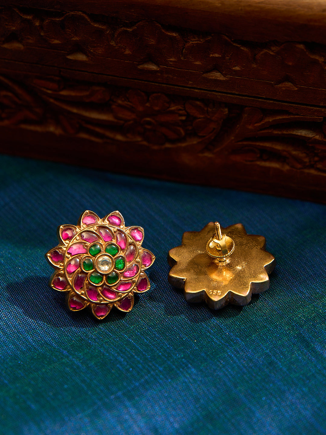 Floral Ruby Spark Studs