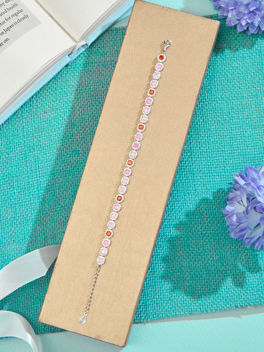 Ruby Rosette Statement Bracelet