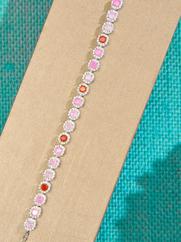 Ruby Rosette Statement Bracelet