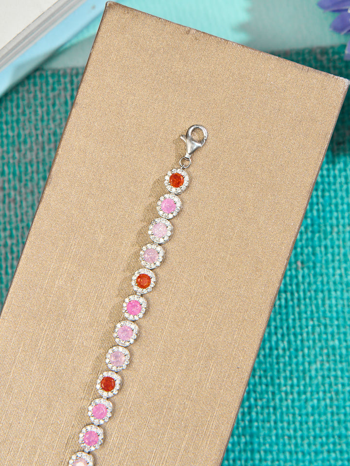 Ruby Rosette Statement Bracelet