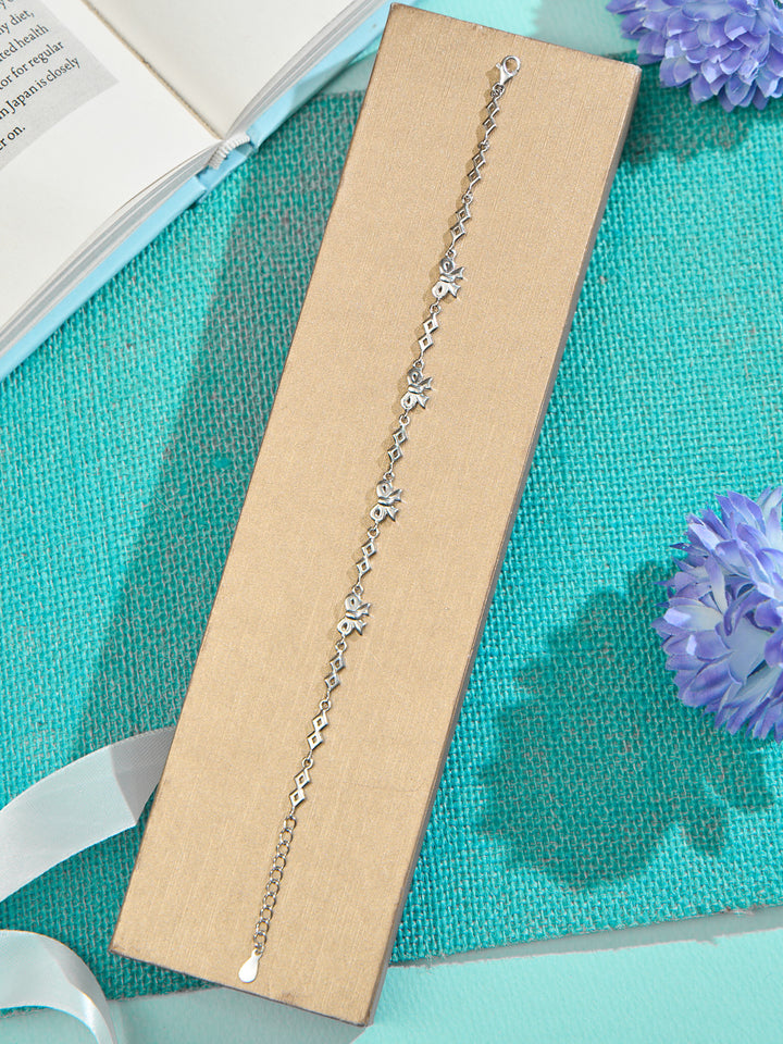 Twinkling Bows Silver Bracelet