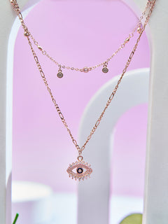 Celestial Blush Evil Eye Chain