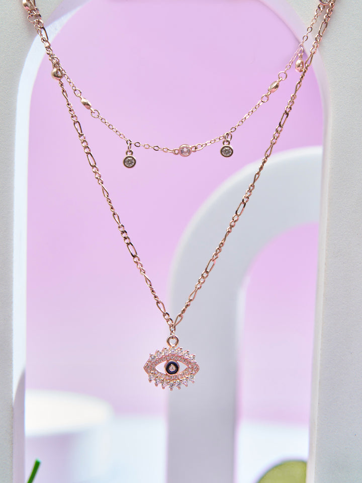 Celestial Blush Evil Eye Chain