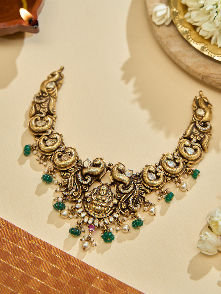 Heritage Emerald Lakshmi Necklace