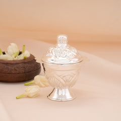 Regal Floral Silver Kumkum Chimil