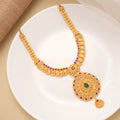 Fancy Mango Design Teardrops Golden Necklace