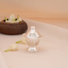 Tiny Minimalist Design Silver Kumkum Chimil