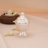 Fancy Lotus Design Silver Kumkum Chimil