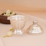 Classic Leaf Design Silver Kumkum Chimil