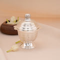 Classic Leaf Design Silver Kumkum Chimil
